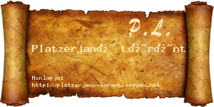 Platzerjanó Lóránt névjegykártya